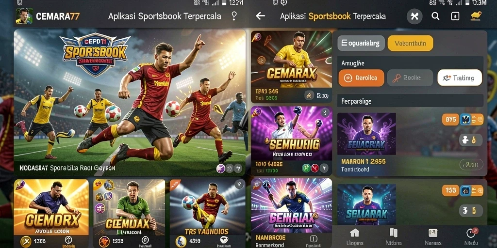Screenshot utama CEMARA77 menampilkan pilihan taruhan olahraga yang beragam.