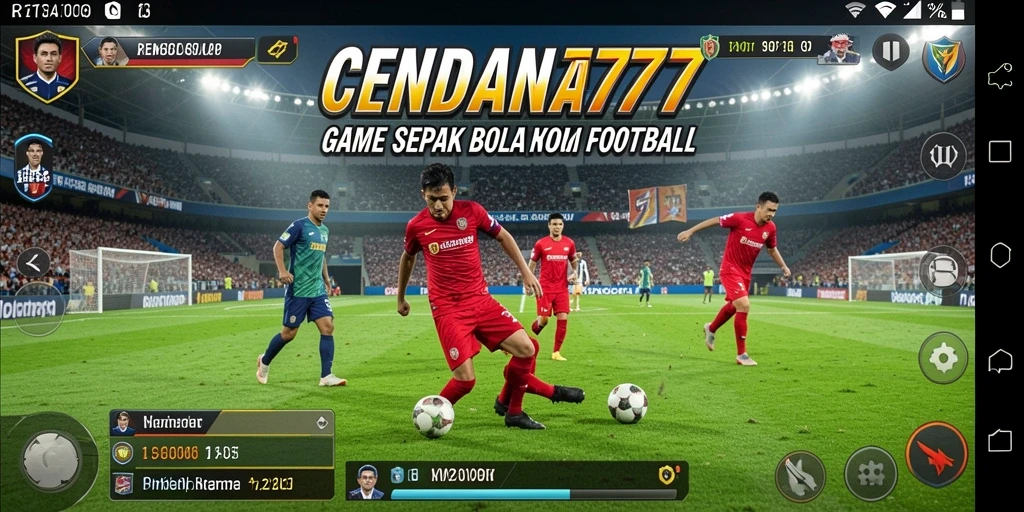 Screenshot CENDANA777 menampilkan aksi seru pertandingan sepak bola.