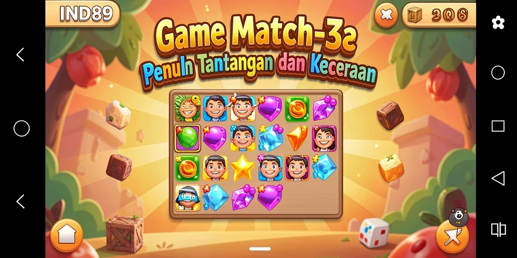 Screenshot gameplay IND89 menampilkan keseruan dalam mencocokkan elemen.