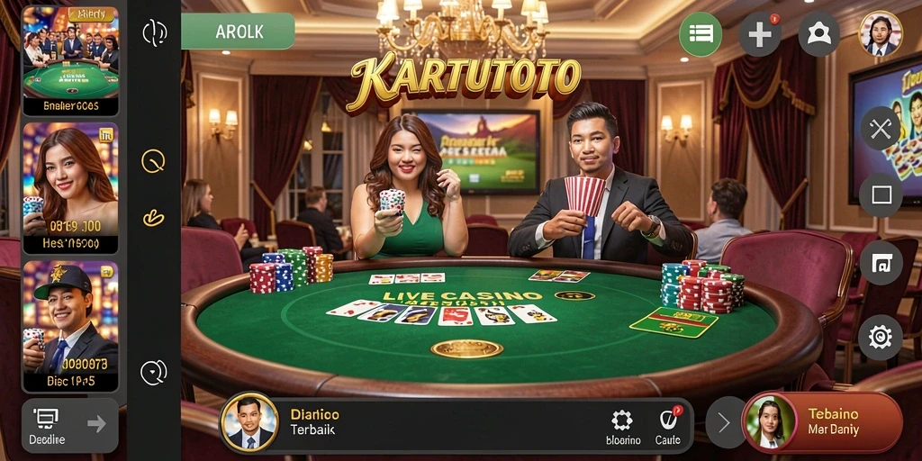 Tampilan gameplay Live Casino yang seru dan interaktif di KARTUTOTO.