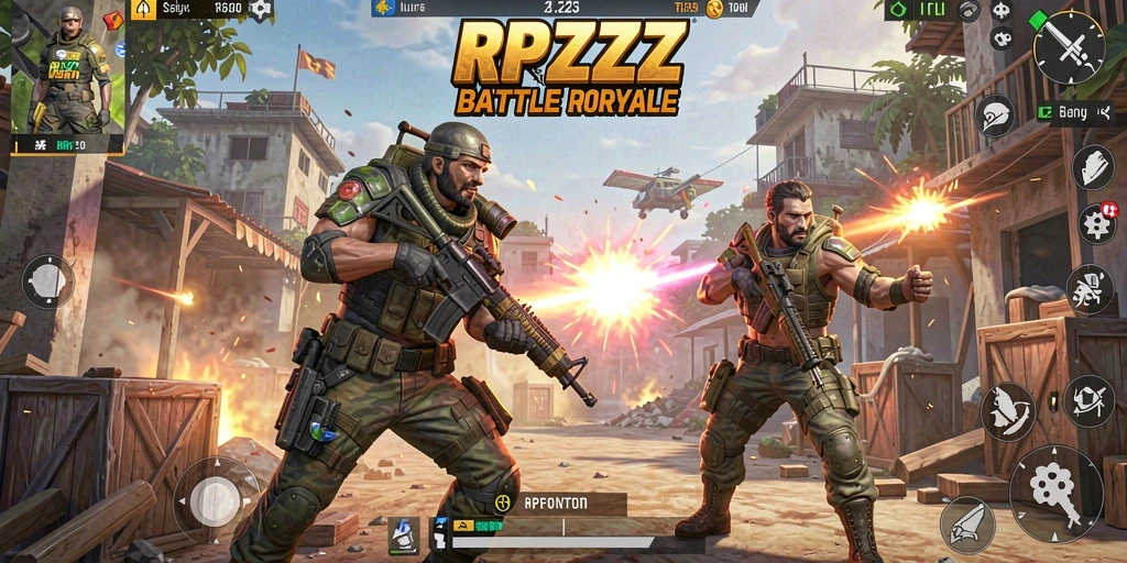 Tampilan seru gameplay RPZZZ dalam suasana pertarungan Battle Royale.