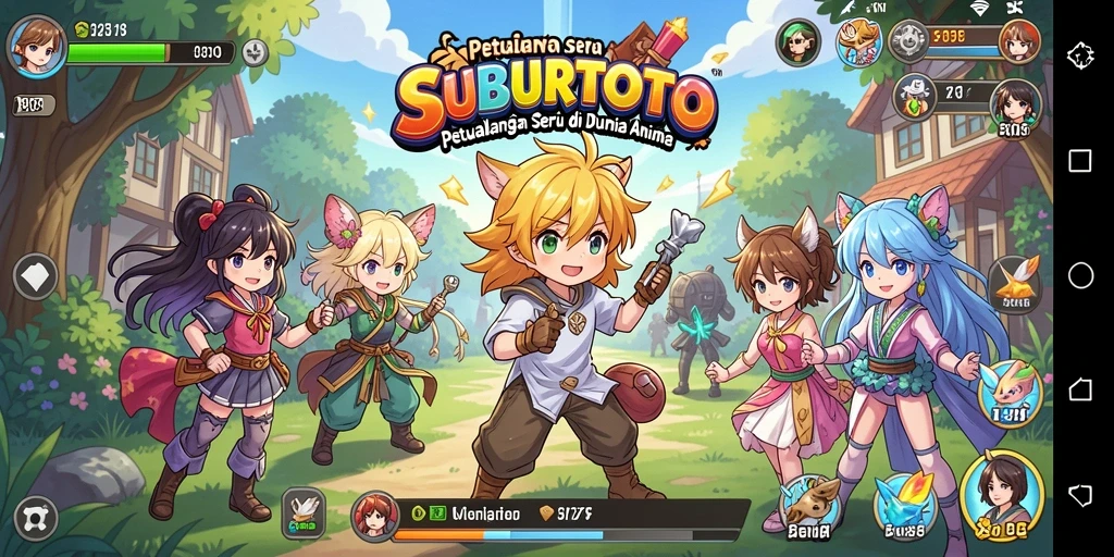 Tampilan gameplay menarik dari SUBURTOTO yang penuh dengan karakter Anime.